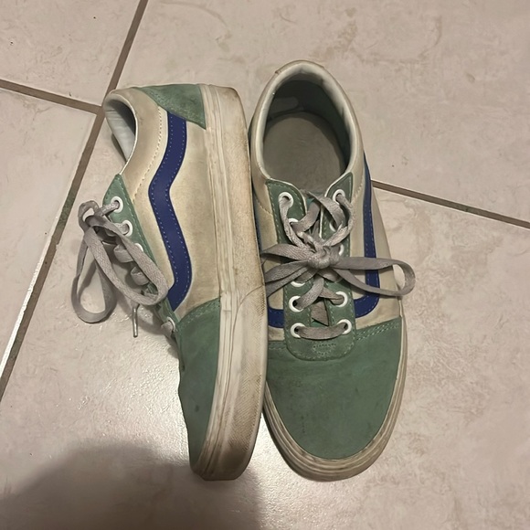 Vans Ward Tri-Tone Mint Blue Old Skool Sneakers - Picture 3 of 8